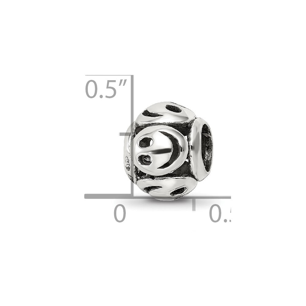 Sterling Silver Reflections Smiley Faces Bead