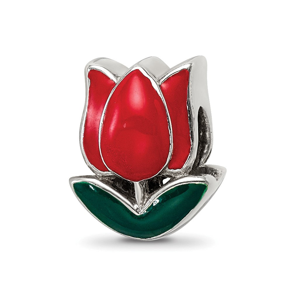 Sterling Silver Reflections Enameled Tulip Bead