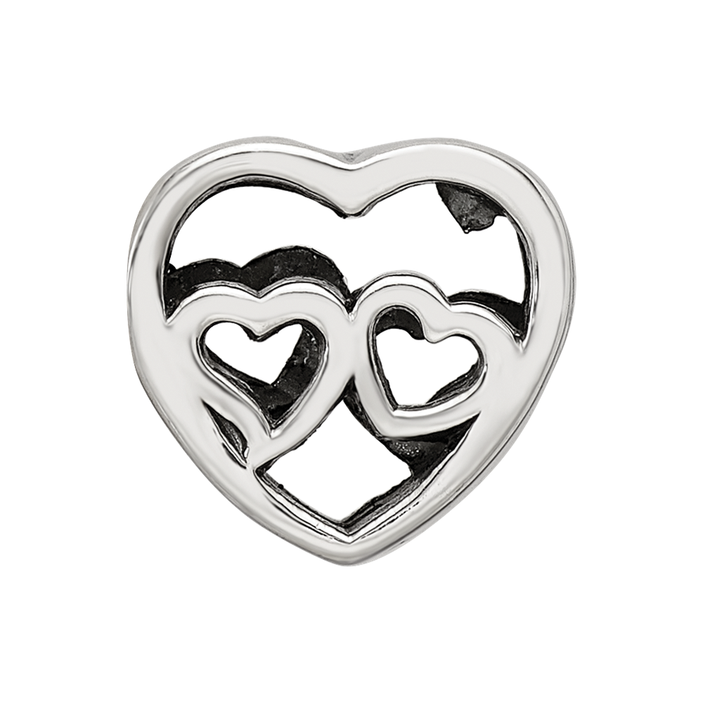 Sterling Silver Reflections Two Hearts Bead