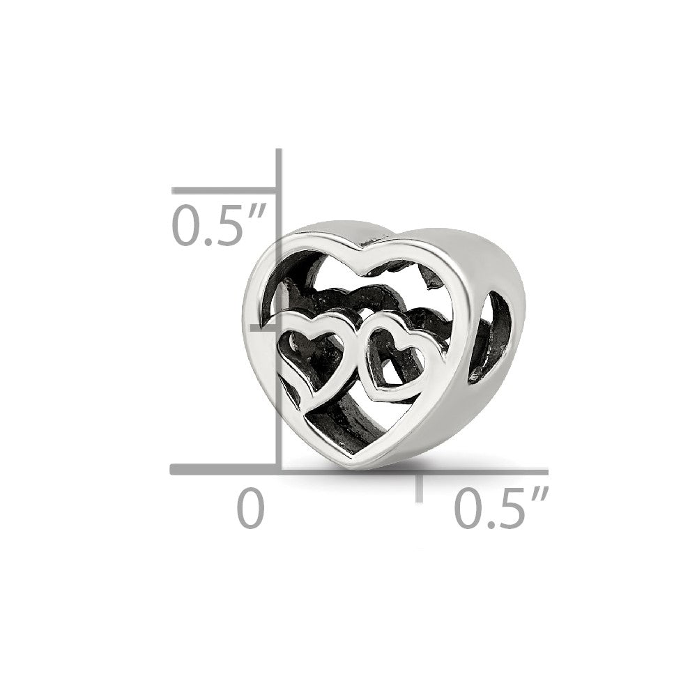 Sterling Silver Reflections Two Hearts Bead