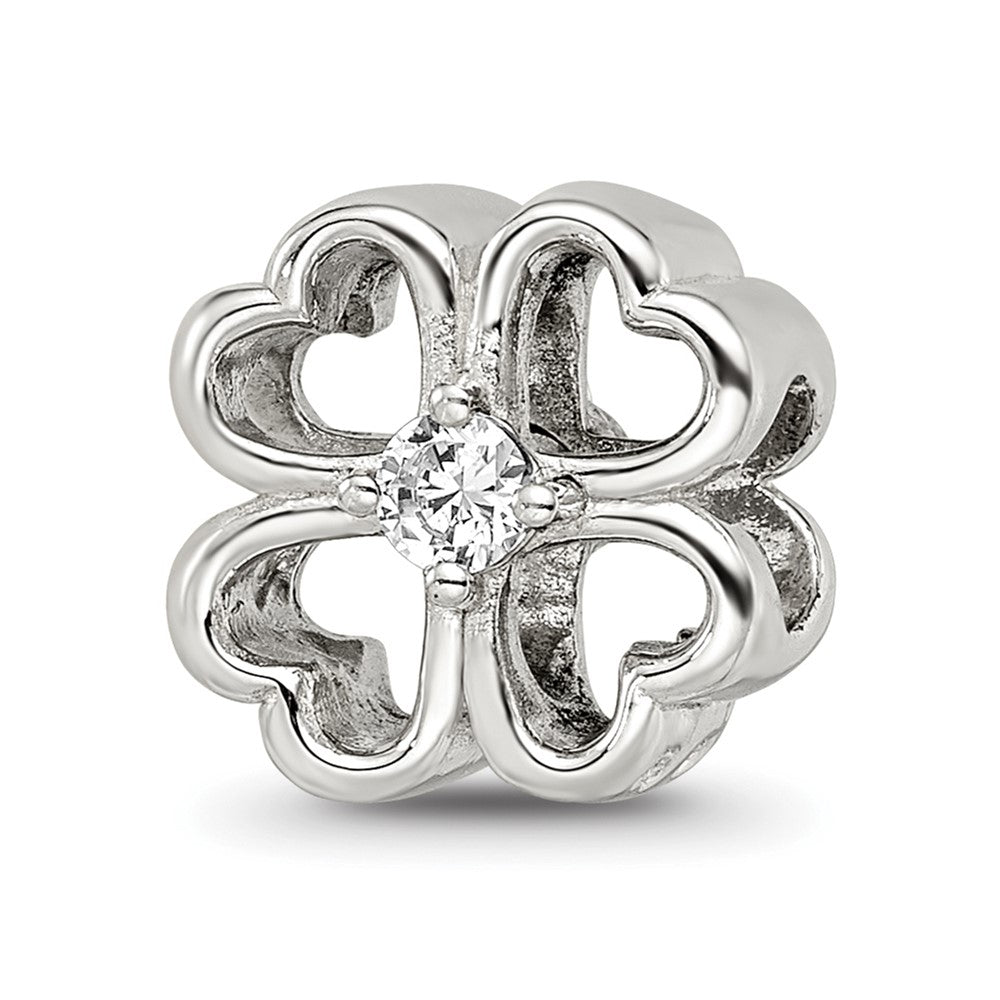 Sterling Silver Reflections Four Leaf Clover w/ CZ Bead