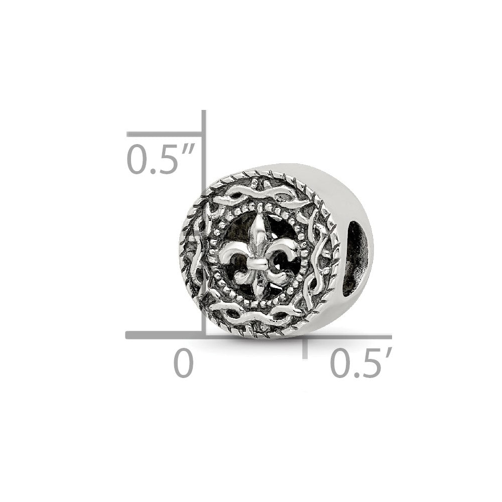 Sterling Silver Reflections Fleur de lis Bead