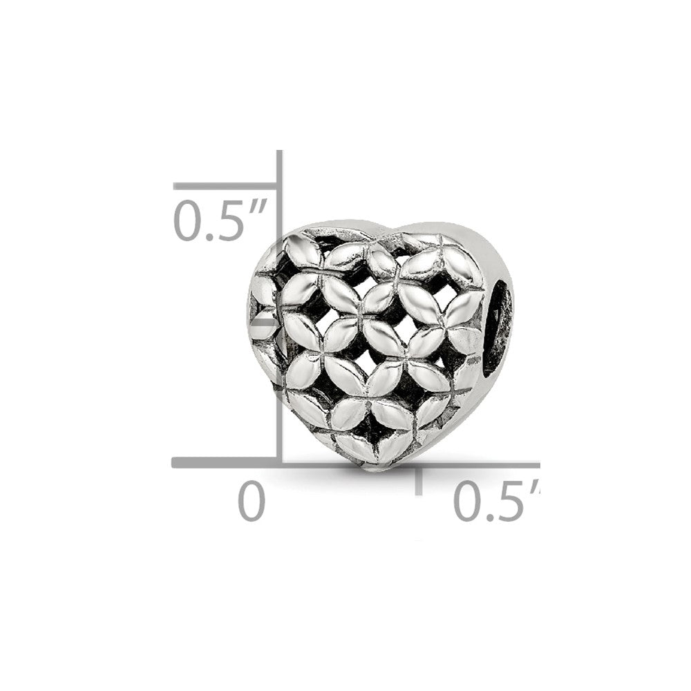 Sterling Silver Reflections Heart Bead