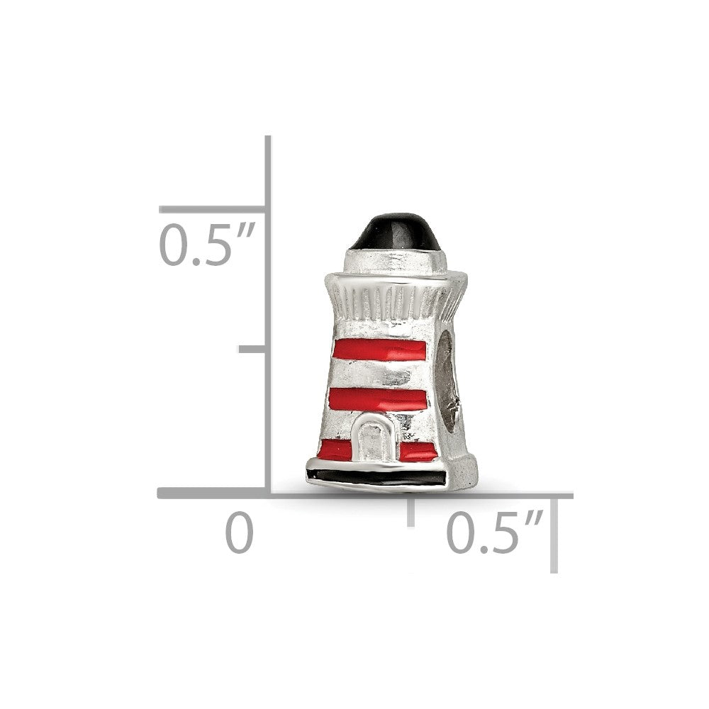 Sterling Silver Reflections Enameled Lighthouse Bead