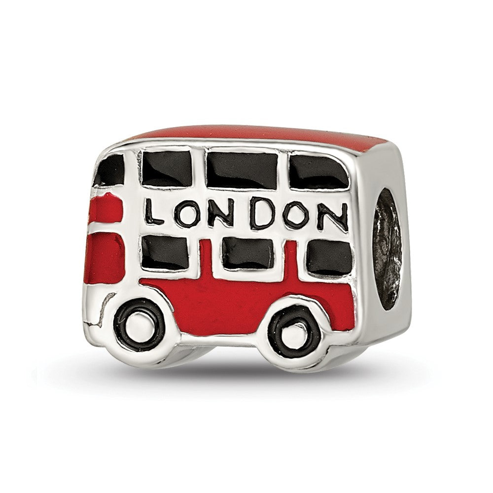 Sterling Silver Reflections Enamel London Double Decker Bus Bead