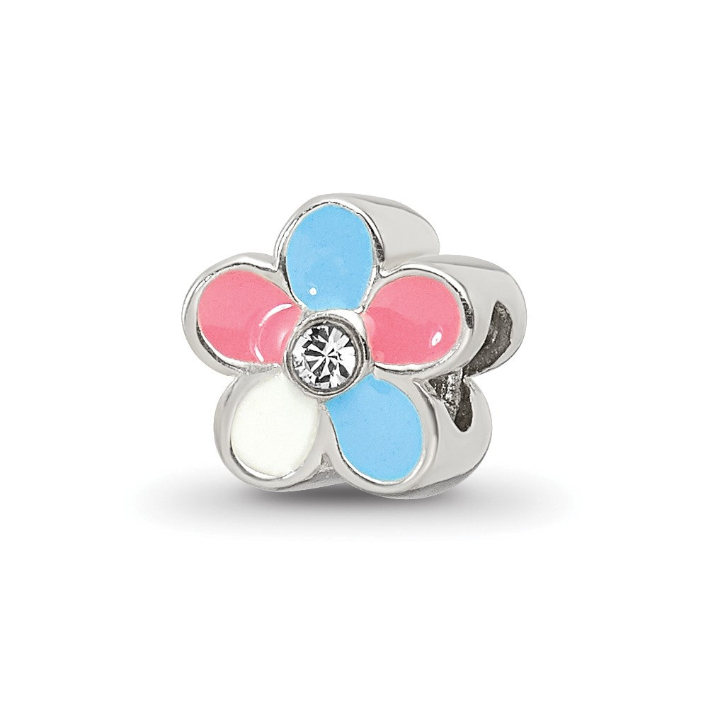 Sterling Silver Reflections Kids Enameled Flower Bead