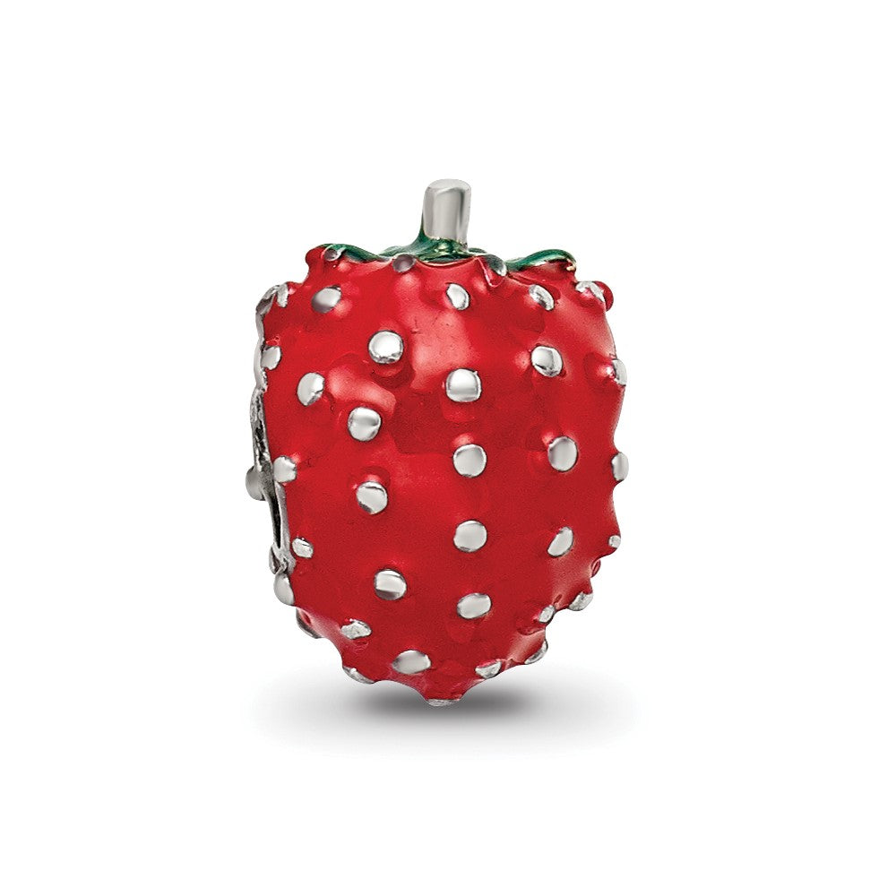 Sterling Silver Reflections Kids Enameled Strawberry Bead