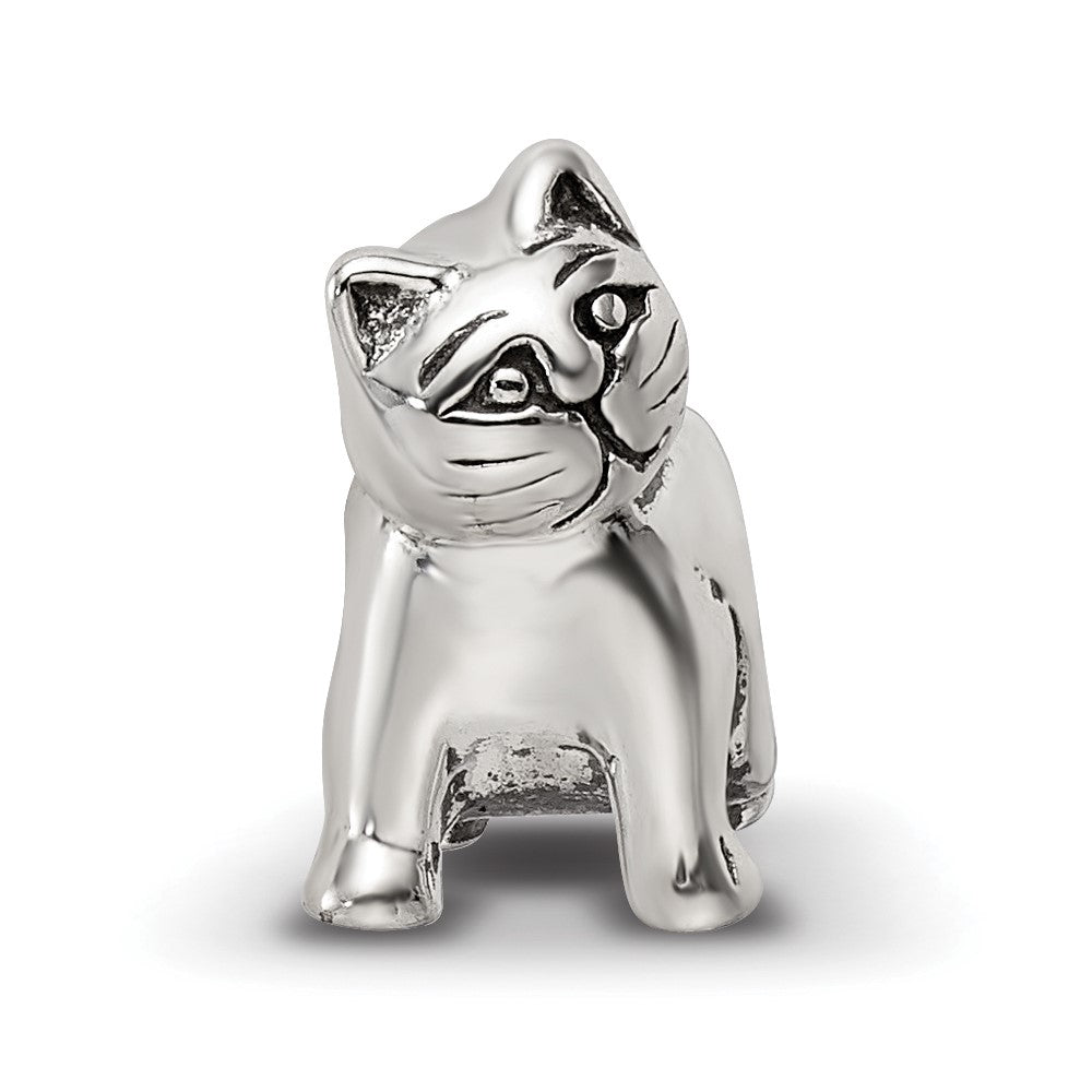 Sterling Silver Antique Reflections Cat Bead