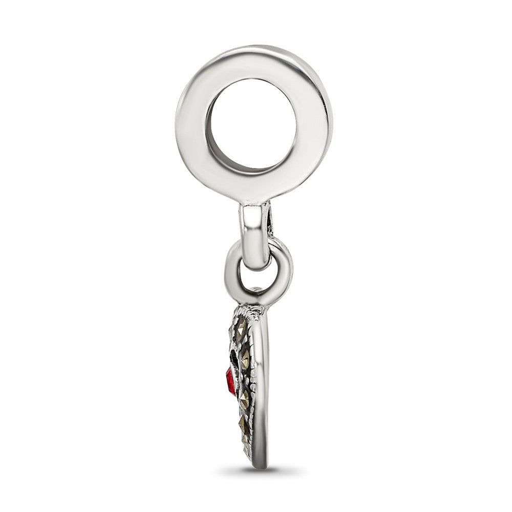 Sterling Silver Reflections Marcasite Heart Dangle Bead