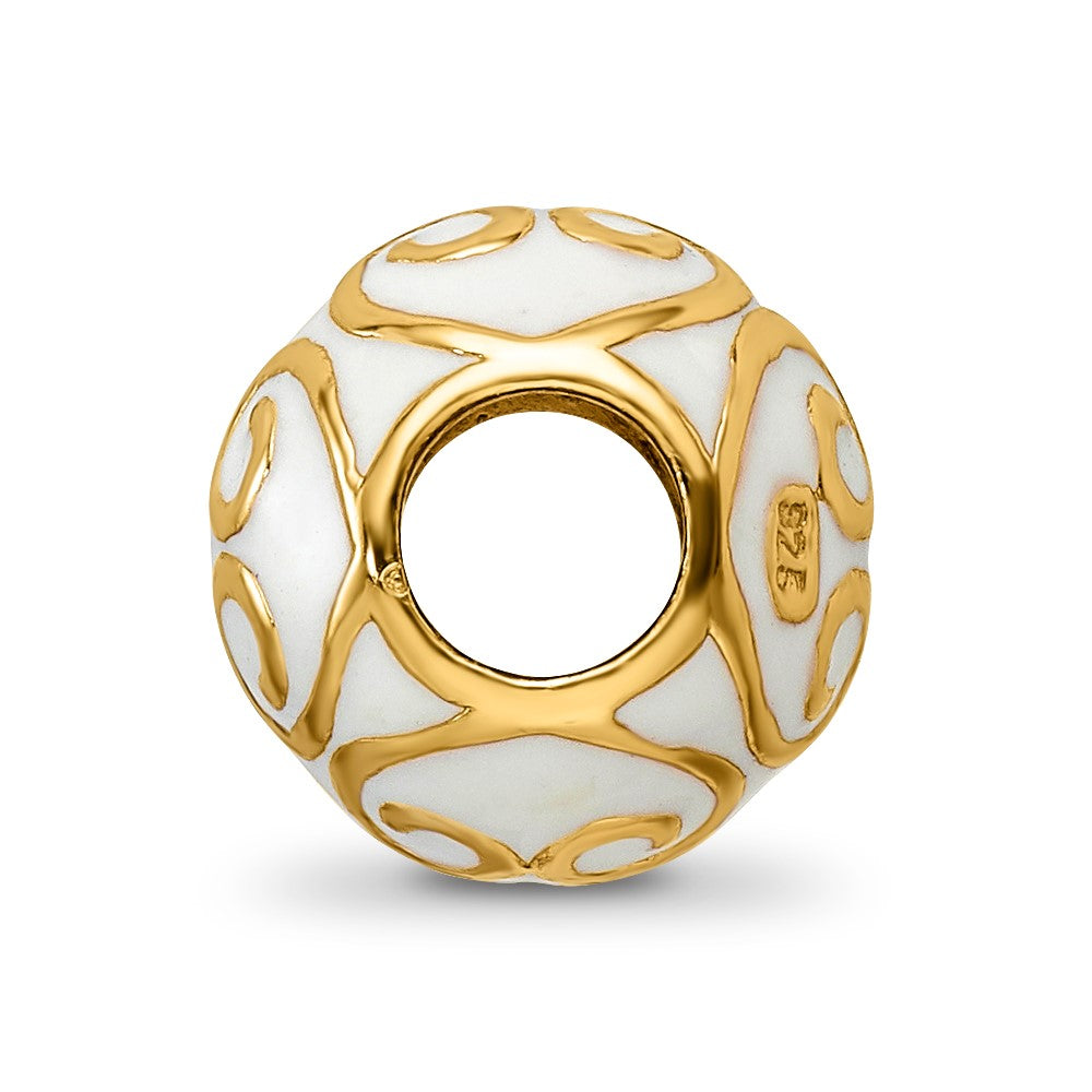 Sterling Silver Reflections Gold-plated & Enameled Bali Bead