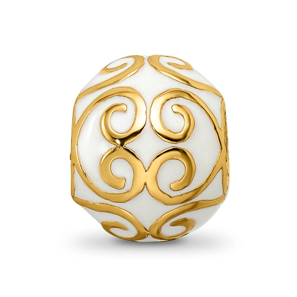 Sterling Silver Reflections Gold-plated & Enameled Bali Bead