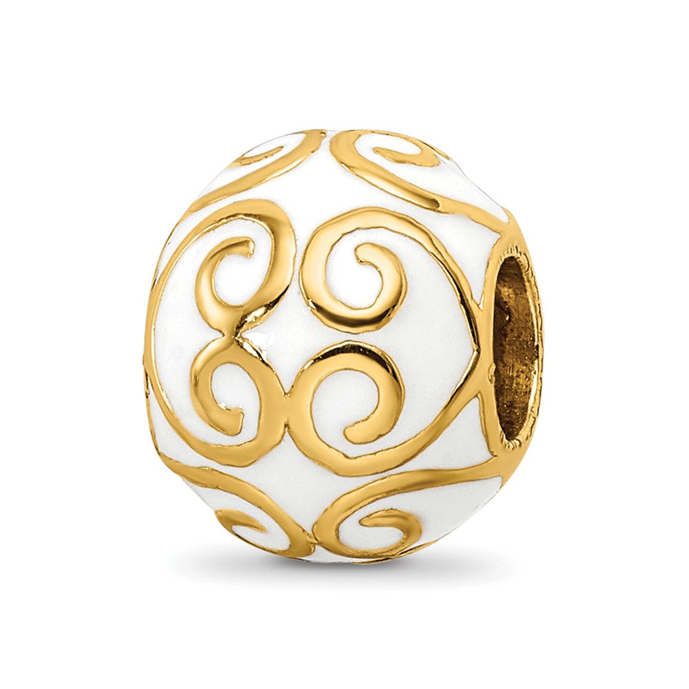 Sterling Silver Reflections Gold-plated & Enameled Bali Bead