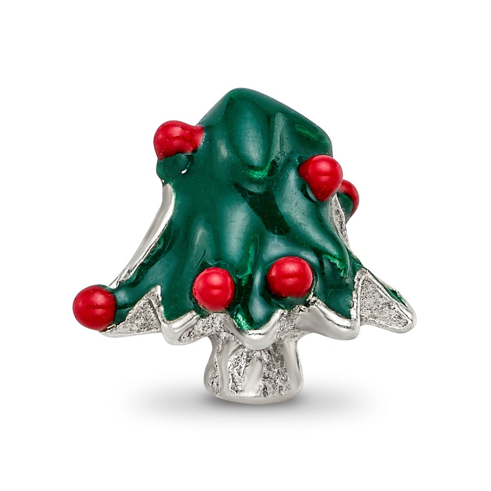 Sterling Silver Reflections Enameled Christmas Tree Bead