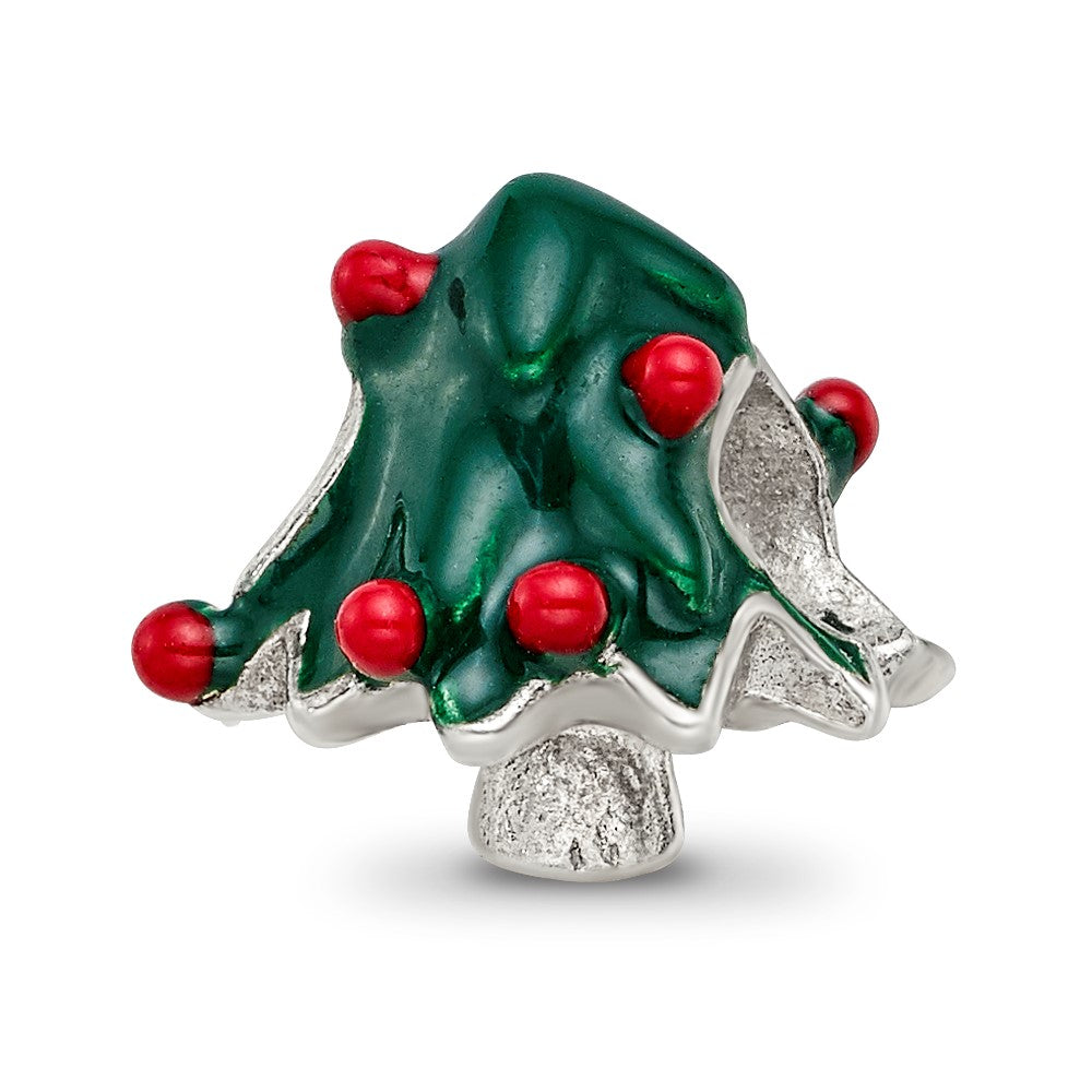 Sterling Silver Reflections Enameled Christmas Tree Bead