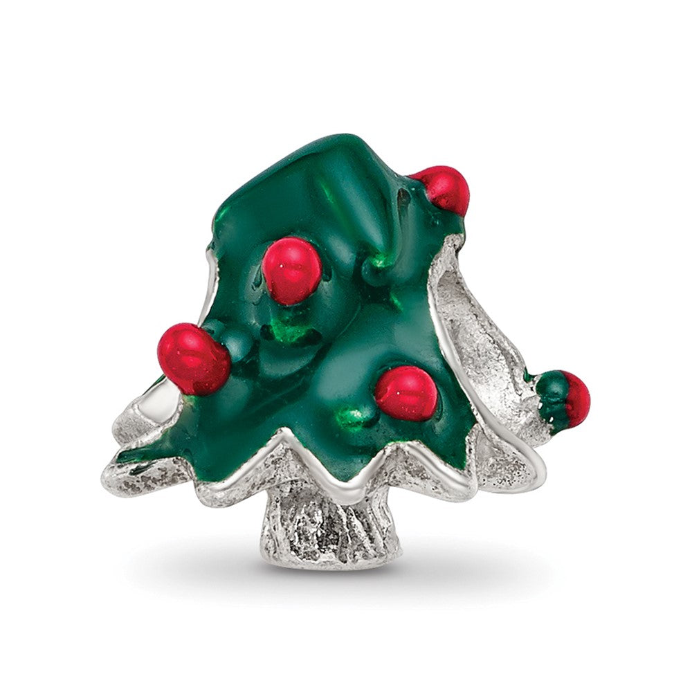 Sterling Silver Reflections Enameled Christmas Tree Bead