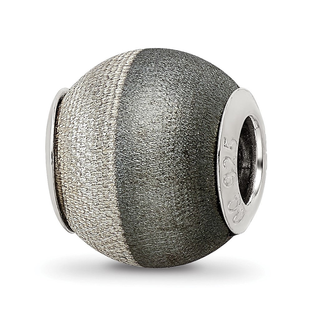 Sterling Silver Reflections Laser Etched and Black Matte Bead