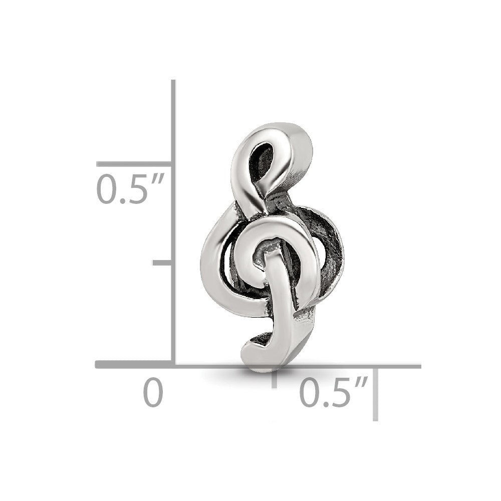 Sterling Silver Reflections Treble Clef Bead
