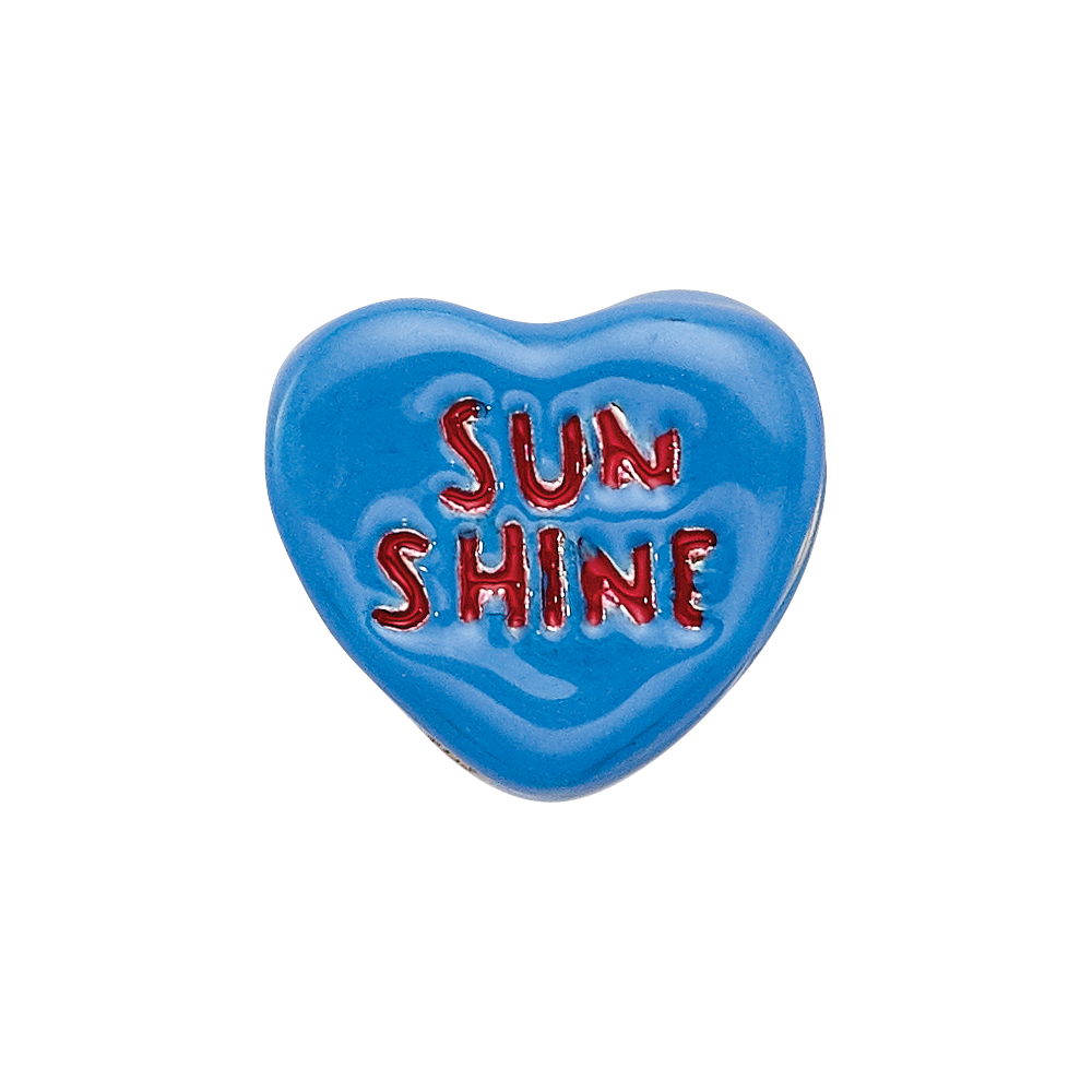 Sterling Silver Reflections Kids Sun Shine Enameled Heart Bead
