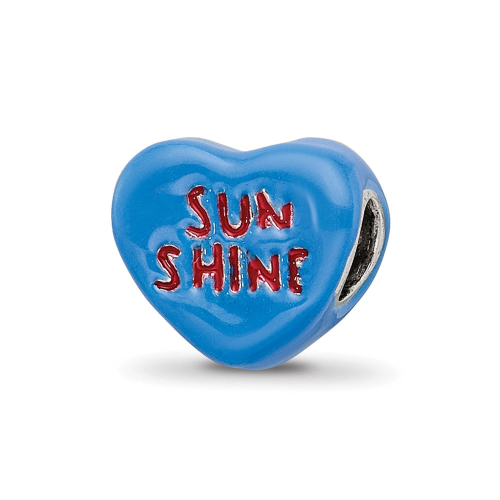 Sterling Silver Reflections Kids Sun Shine Enameled Heart Bead