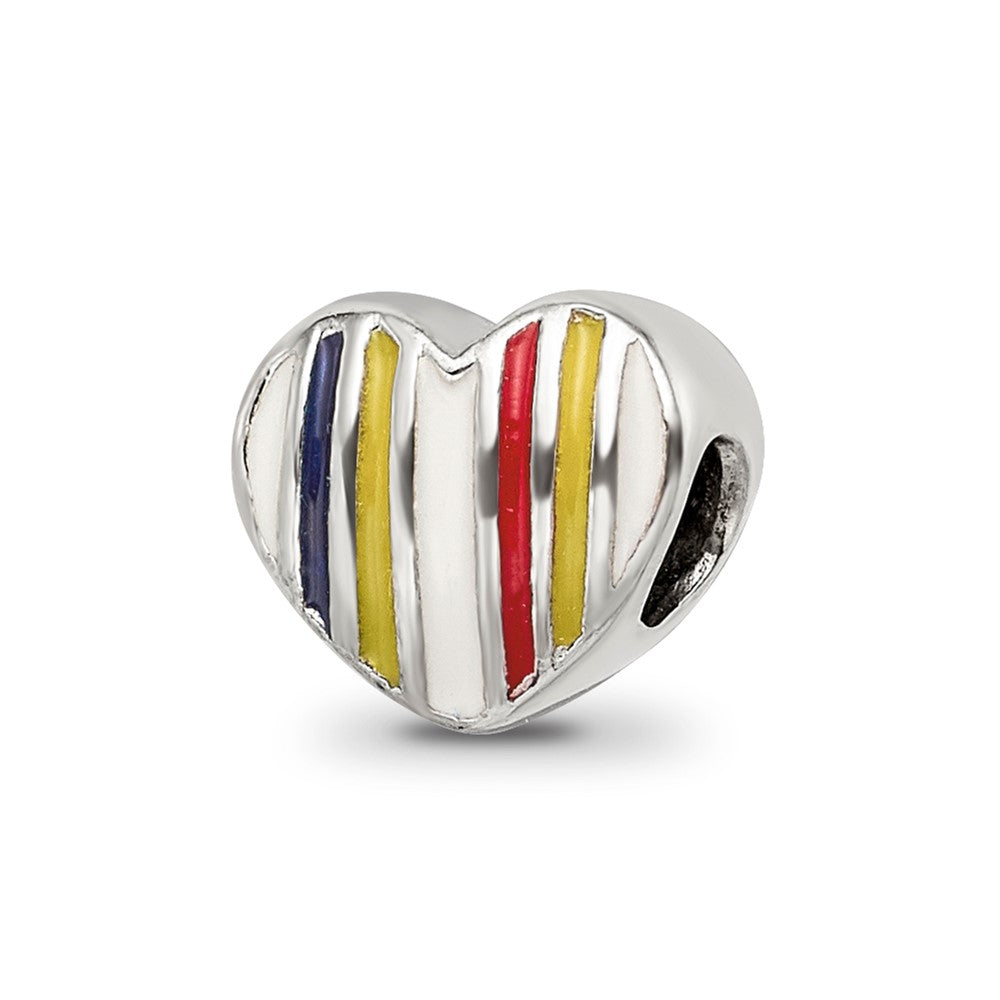 Sterling Silver Reflections Kids Enameled Heart Bead