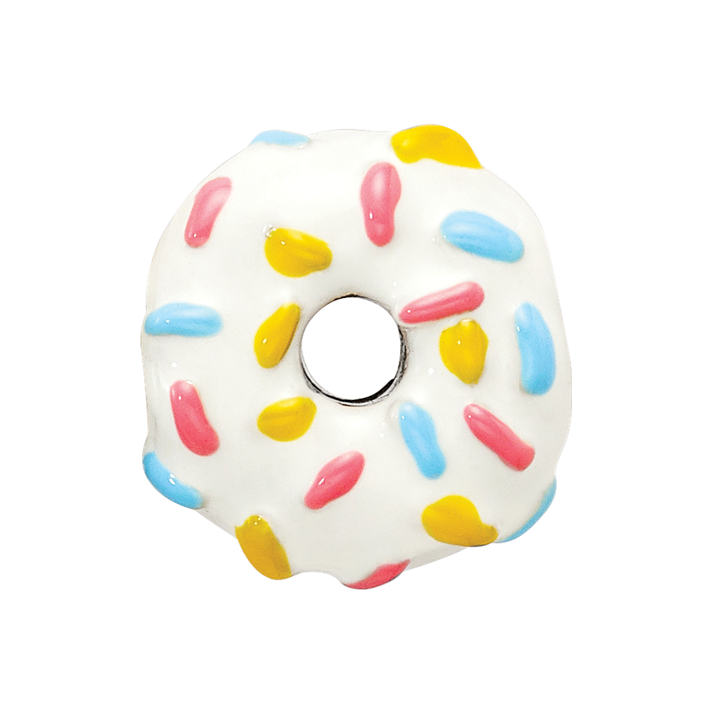 Sterling Silver Reflections Enameled Donut w/Sprinkles Bead