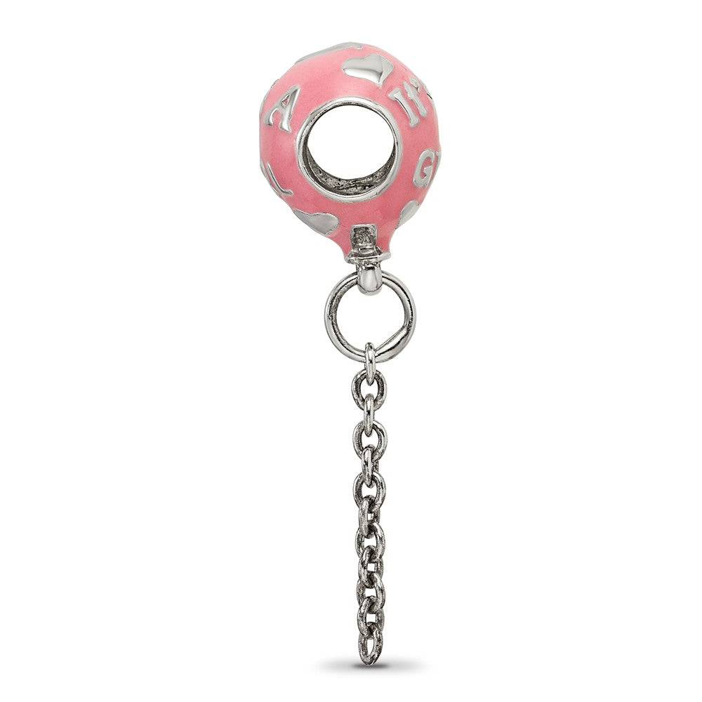 Sterling Silver Reflections Enameled It's a Girl Balloon Bead