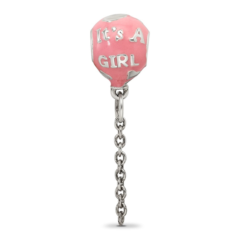 Sterling Silver Reflections Enameled It's a Girl Balloon Bead
