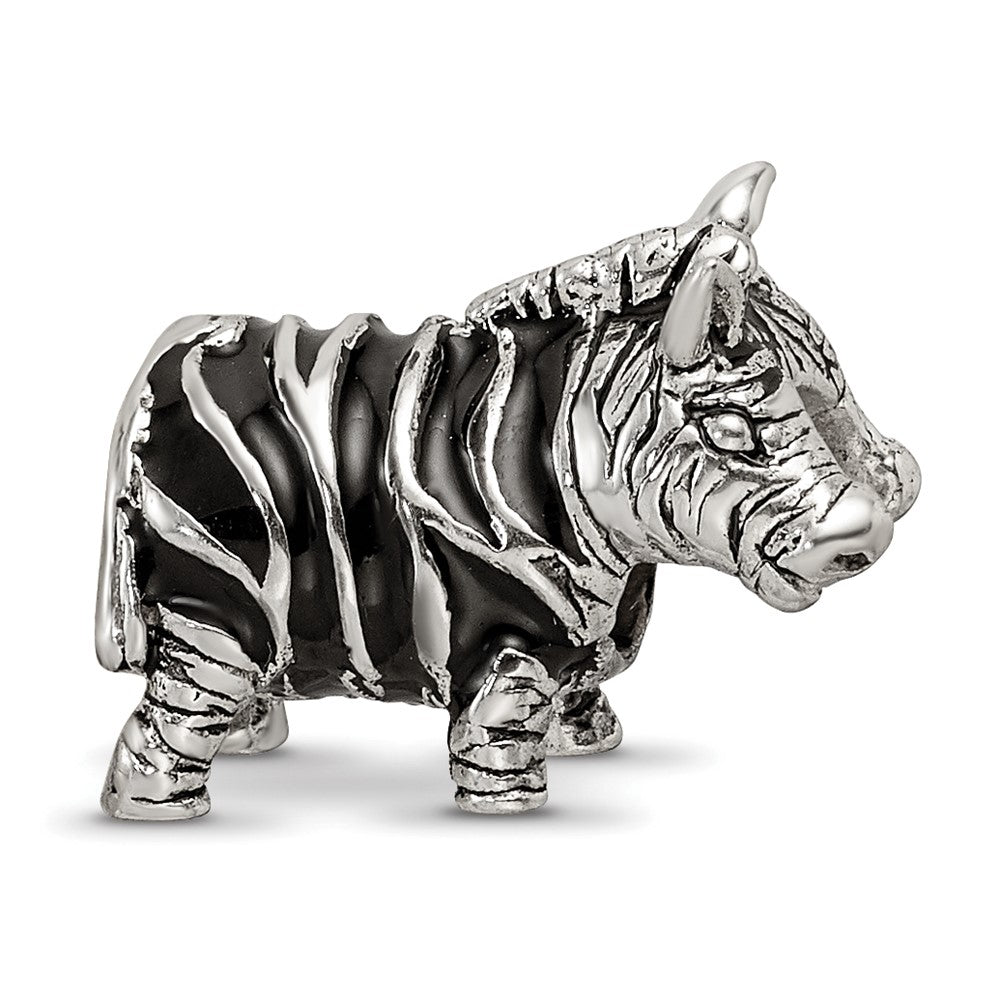 Sterling Silver Reflections Enameled Zebra Bead