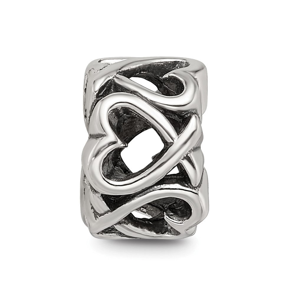 Sterling Silver Reflections Hearts Bead