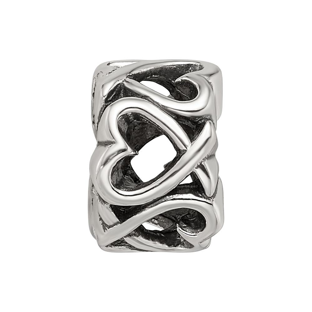 Sterling Silver Reflections Hearts Bead