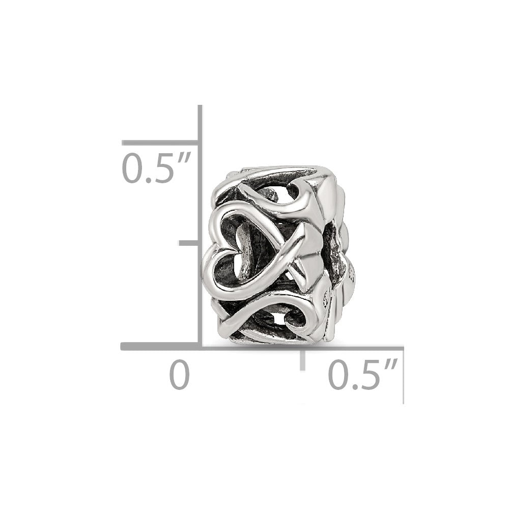 Sterling Silver Reflections Hearts Bead