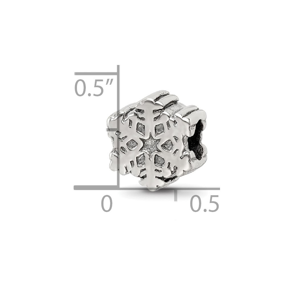 Sterling Silver Reflections Snowflake Bead