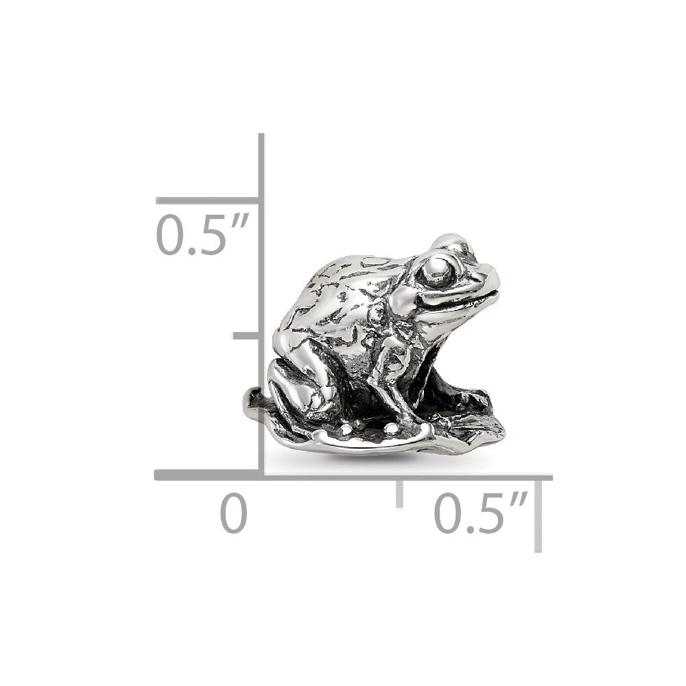 Sterling Silver Reflections Frog on Lily Pad Bead
