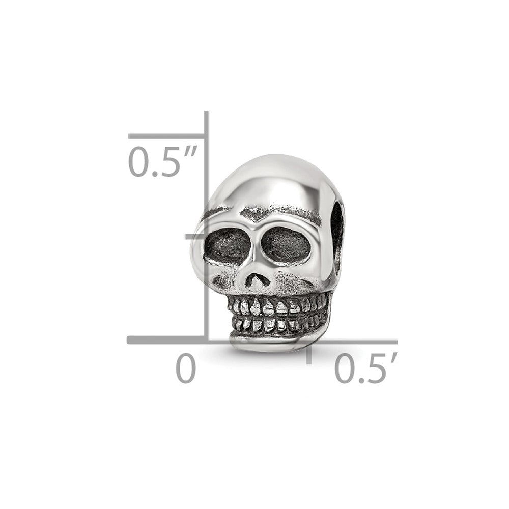 Sterling Silver Reflections Skull Bead