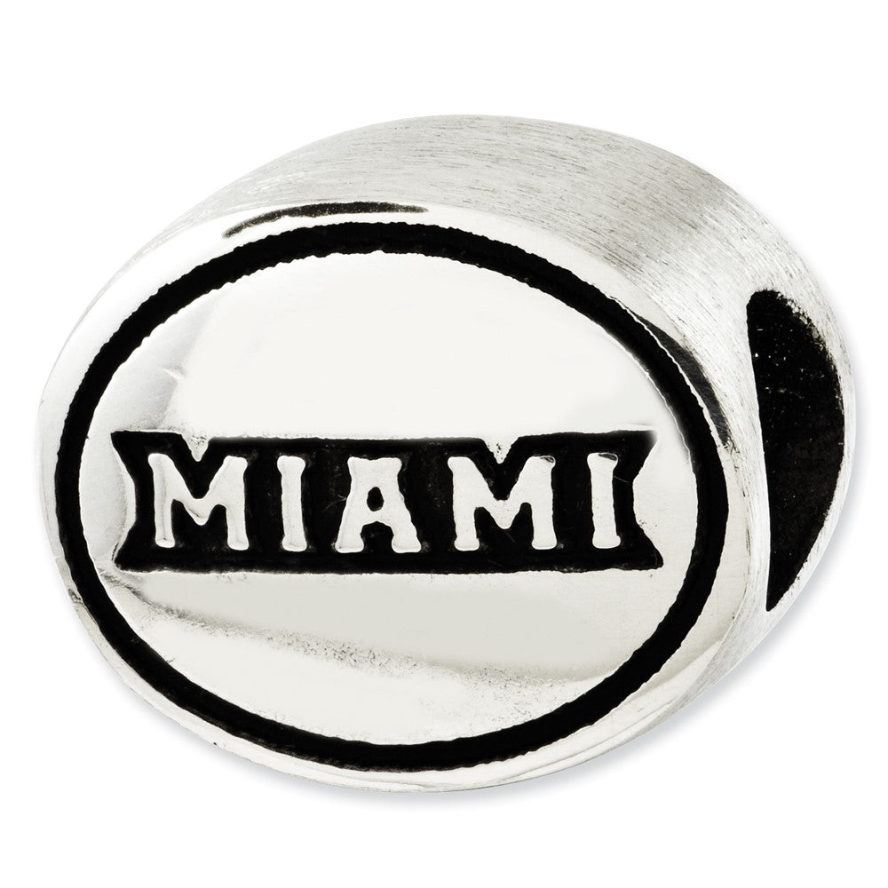 Sterling Silver Antiqued Miami of Ohio Collegiate Bead