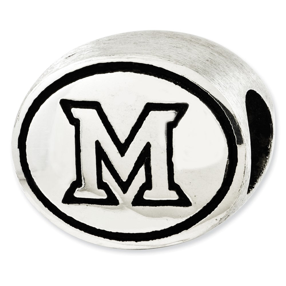 Sterling Silver Antiqued Miami of Ohio Collegiate Bead