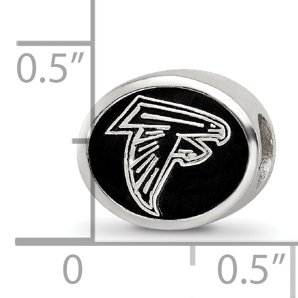 Sterling Silver Enameled LogoArt Atlanta Falcons NFL Bead Size: 10MM X 11MM