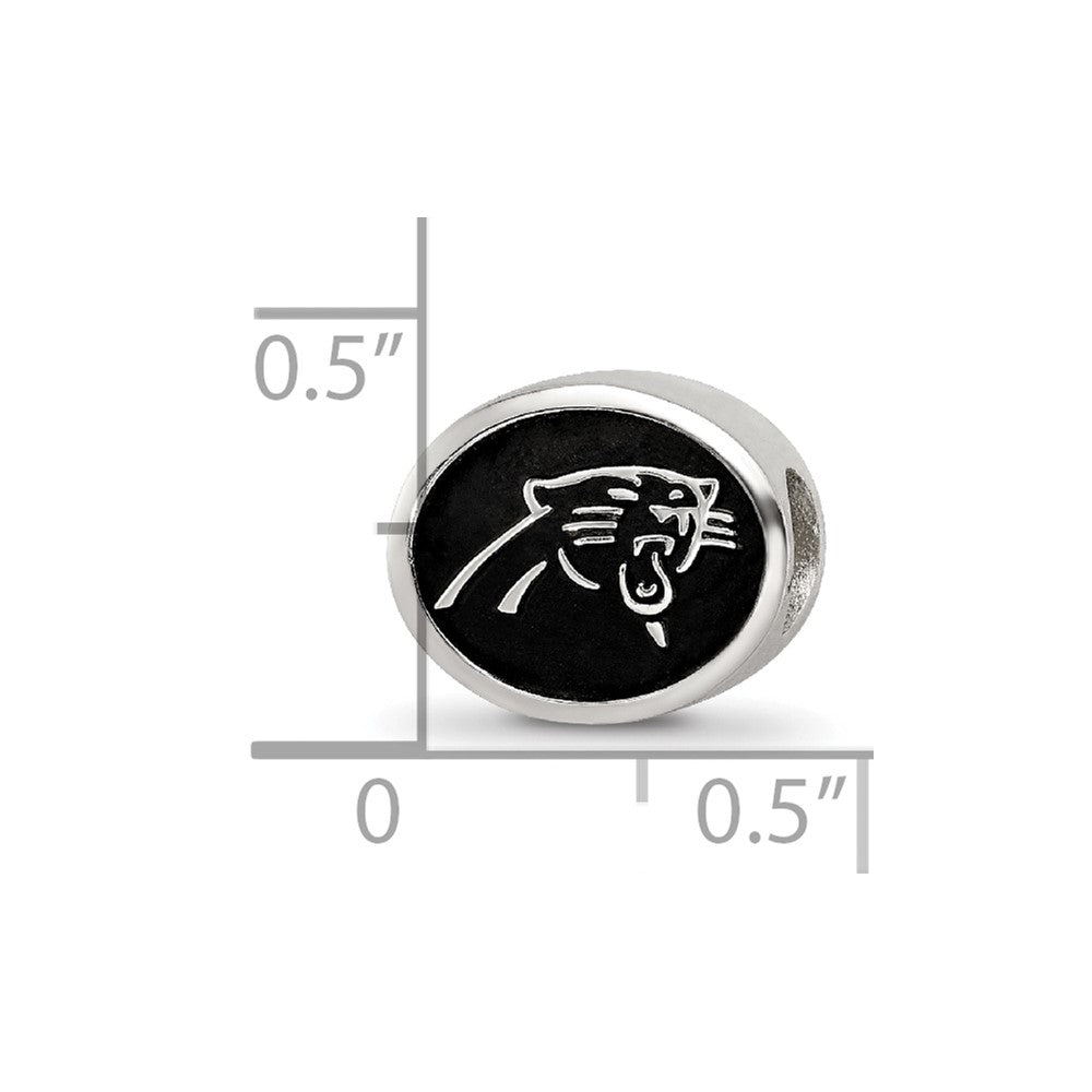 Sterling Silver LogoArt Enameled Carolina Panthers NFL Bead