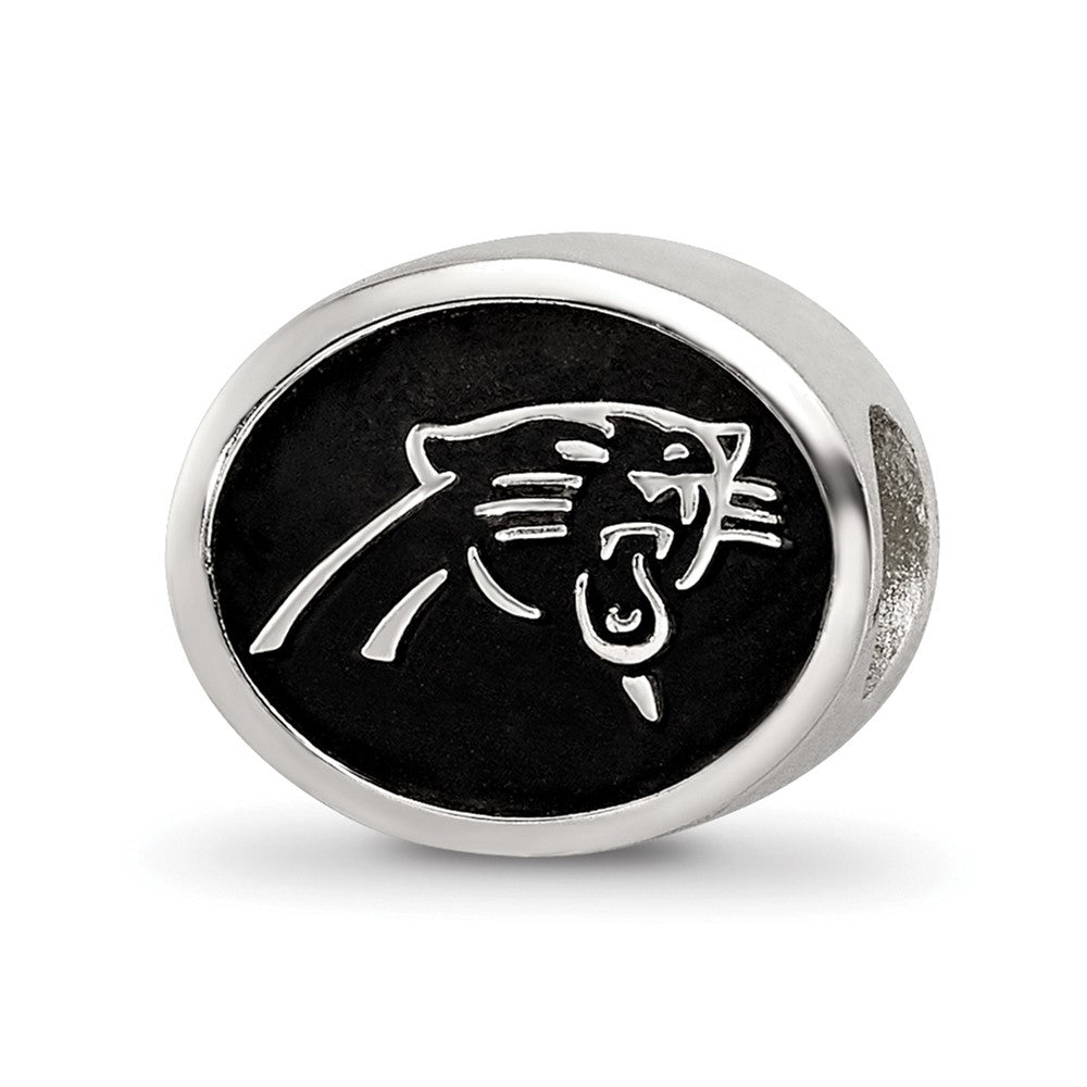 Sterling Silver LogoArt Enameled Carolina Panthers NFL Bead