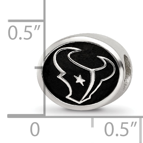 Sterling Silver LogoArt Enameled Houston Texans NFL Bead Size: 10MM X 11MM