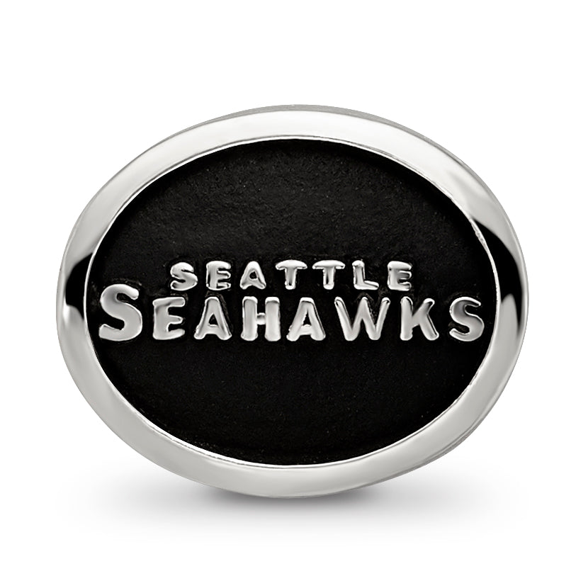 Sterling Silver LogoArt Enameled Seattle Seahawks NFL Bead Size: 10MM X 11MM