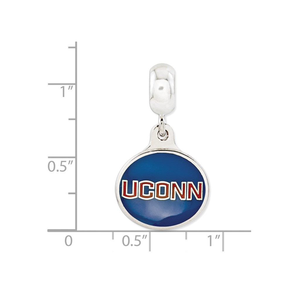 Sterling Silver University Connecticut Collegiate Enameled Dangle Bead