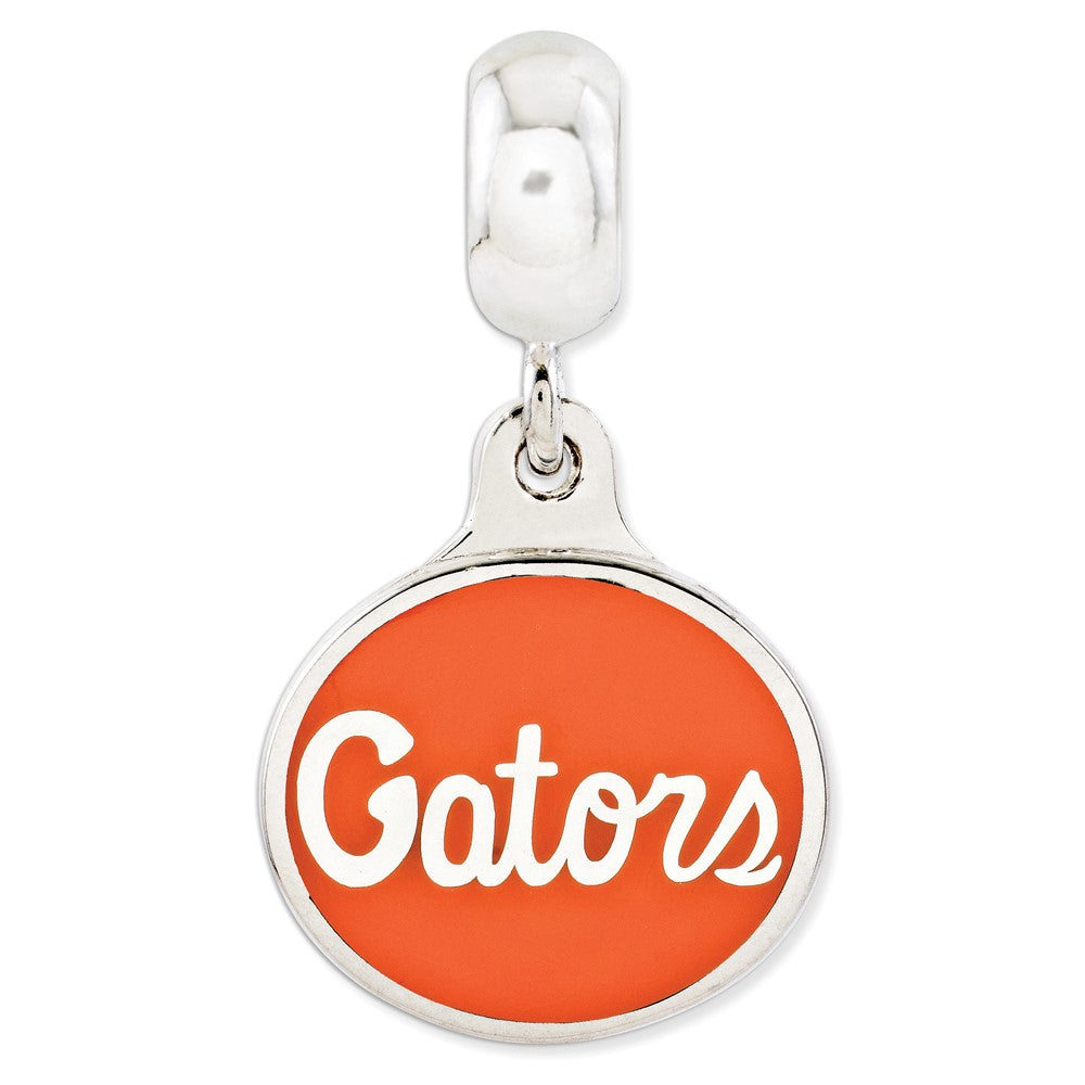 Sterling Silver University of Florida Collegiate Enameled Dangle Bead