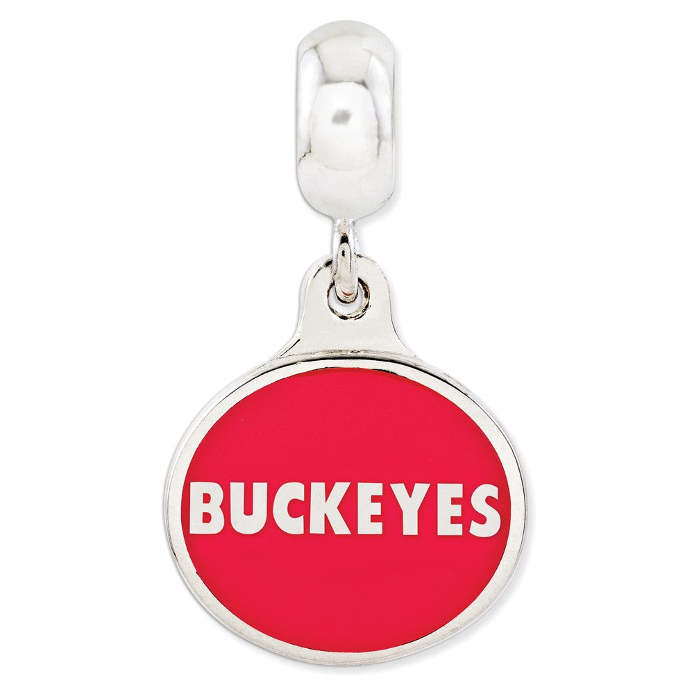 Sterling Silver Ohio State University Collegiate Enameled Dangle Bead