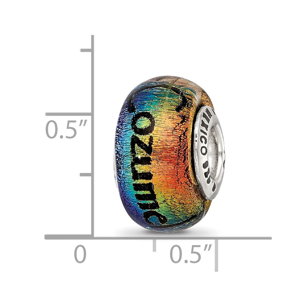 Sterling Silver Reflections Cozumel Orange Dichroic Glass Bead