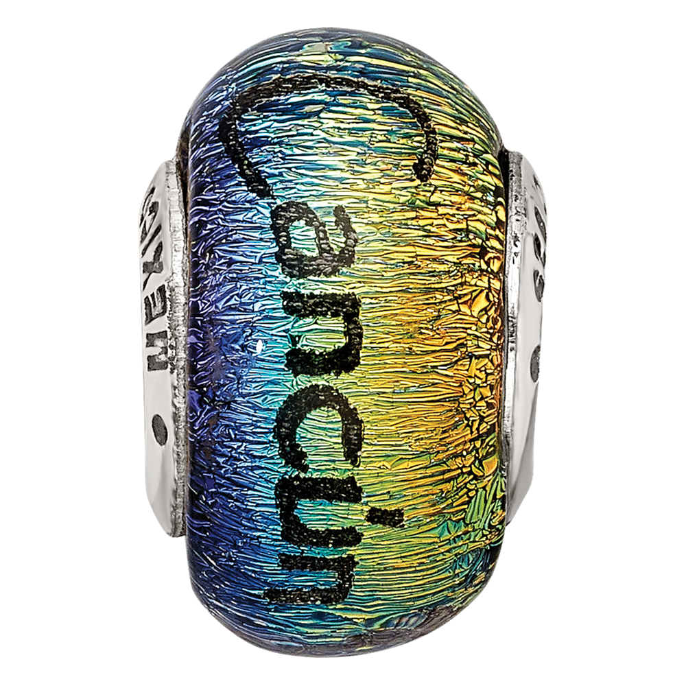 Sterling Silver Reflections Cancun Orange Dichroic Glass Bead