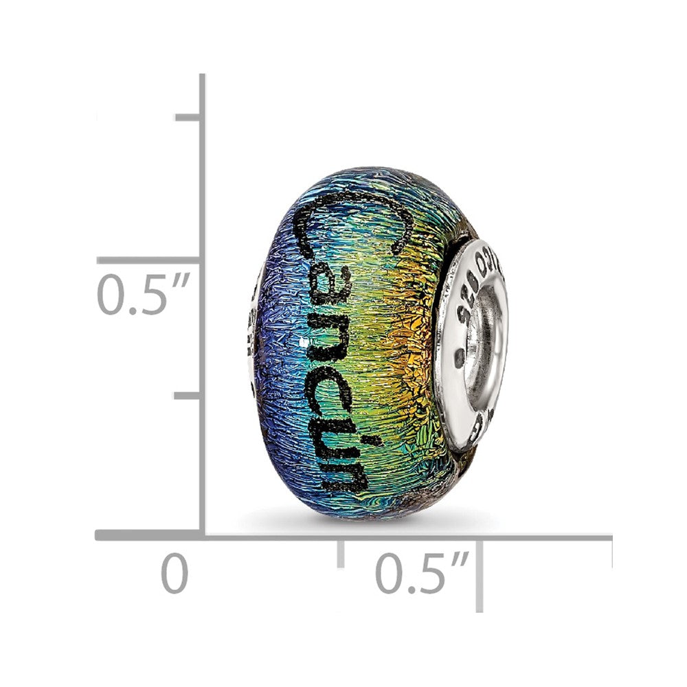 Sterling Silver Reflections Cancun Orange Dichroic Glass Bead