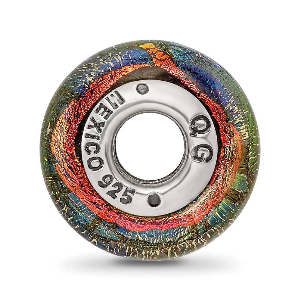 Sterling Silver Reflections Myrtle Beach Orange Dichroic Glass Bead