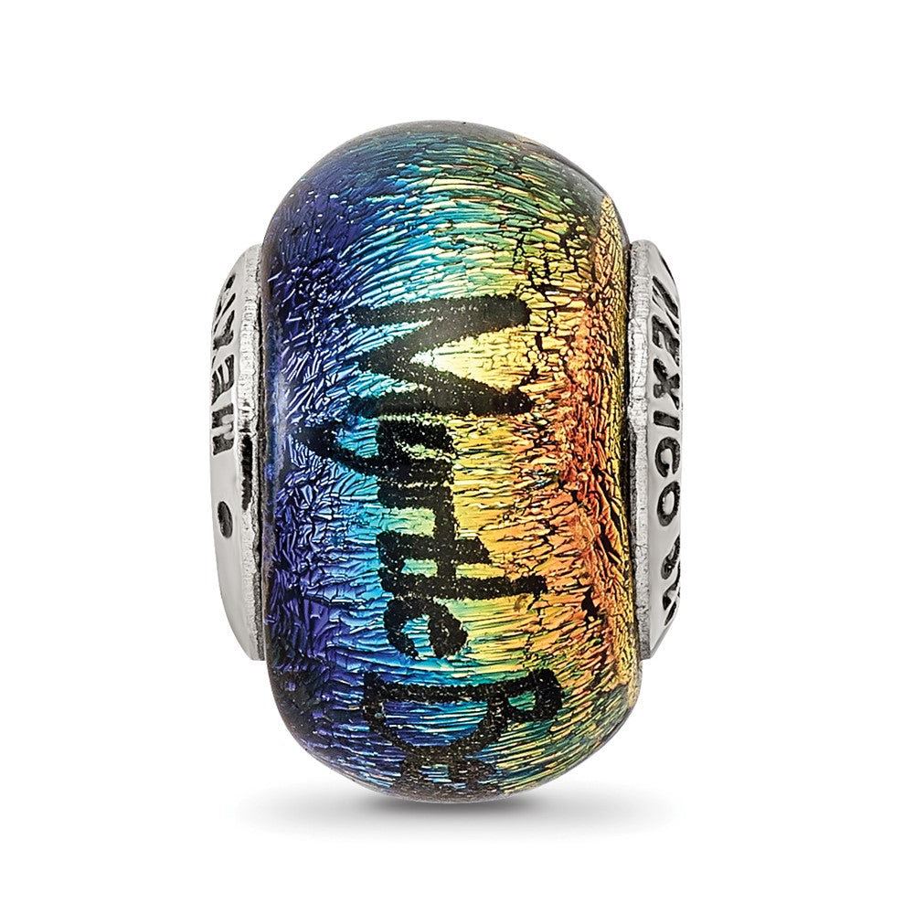 Sterling Silver Reflections Myrtle Beach Orange Dichroic Glass Bead