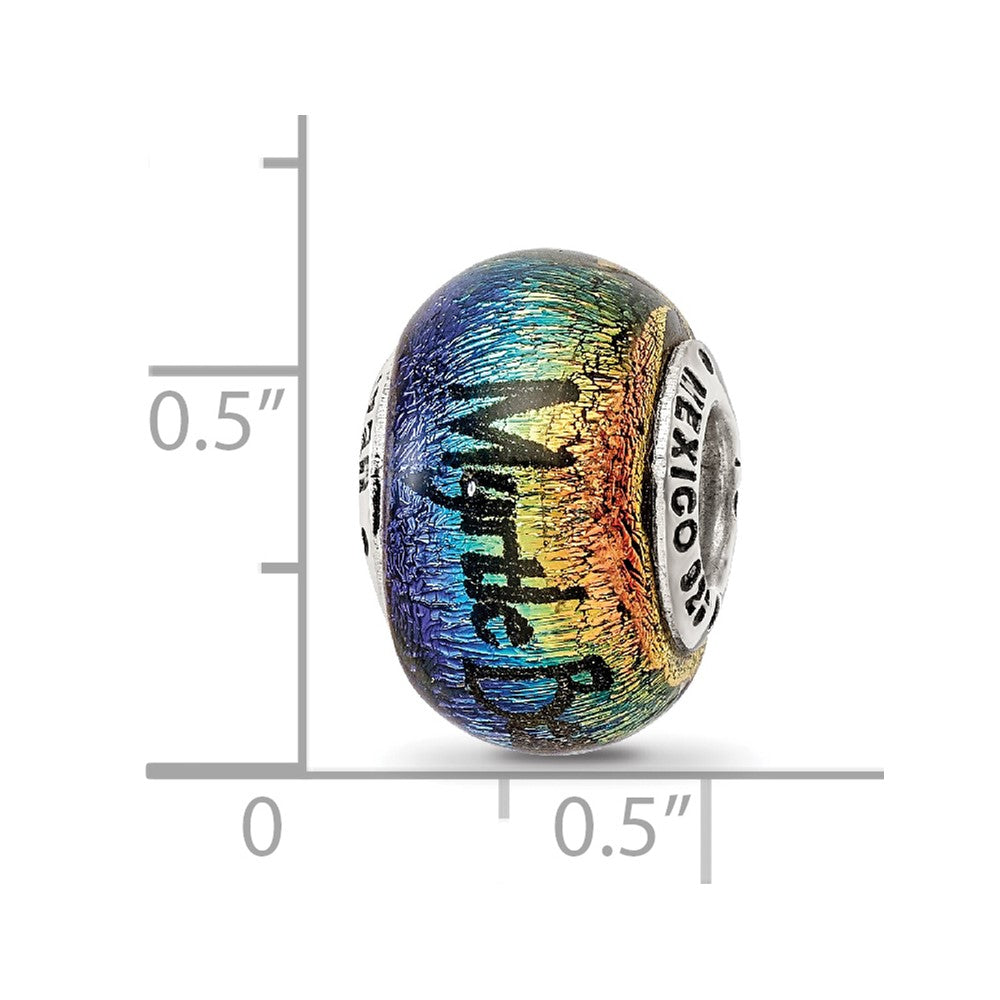 Sterling Silver Reflections Myrtle Beach Orange Dichroic Glass Bead